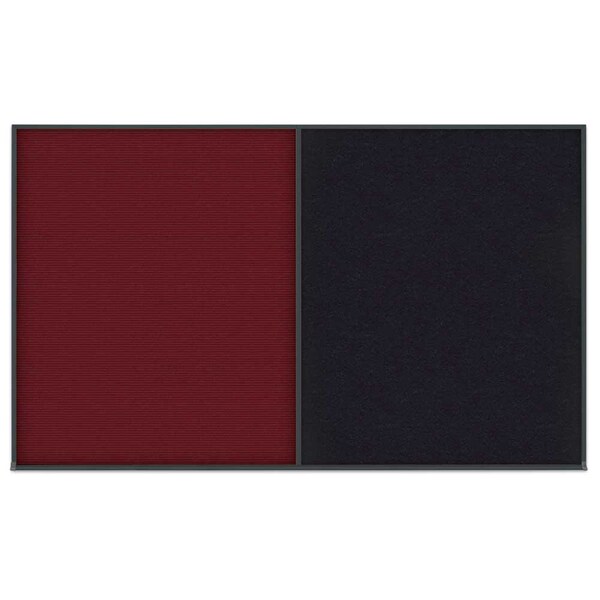 Double Door Radius Corkboard, 60"x36", Hea